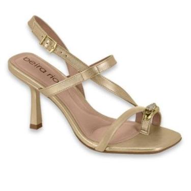 Imagem de Sandalia Feminina Beira Rio Conforto Salto Alto Fino Festa Ref: 8490.519-Feminino