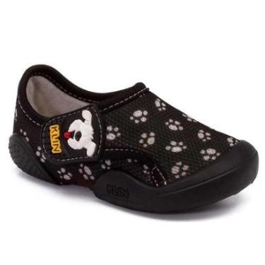 Imagem de Tênis Infantil Klin New Confort Preto e Cinza Patinhas-Masculino