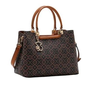 Imagem de Bolsa Chenson Classic Cristal Estruturada Casual 85357 Marrom-Feminino