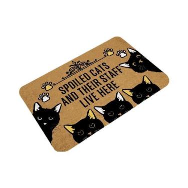 Imagem de Tapete De Boas-Vindas Engraçado Com Gato Para Entrada Interna, Decoraç