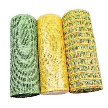 Imagem de Tachiuwa 5 Rolos de Fita de Malha Decorativa 6" X 10 Jardas Folha Metálica para Guirlandas de Halloween, 3 peças a