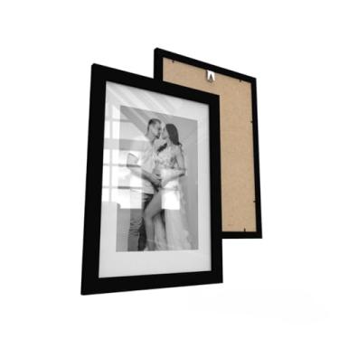 Imagem de Porta-Retrato de Parede 15x21 com Paspatur, Moldura 24x31 em Vidro – Quadro Decorativo para Quarto e Sala(5,PRETO)