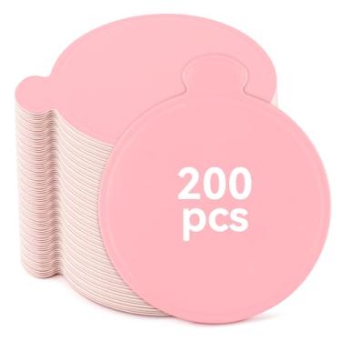 Imagem de Pacote com 200 mini tábuas de bolo, base de cupcakes de papelão redonda rosa para sobremesas, doces, mousse, placa de exibição de bolo descartável de grau alimentício para casamento, aniversário