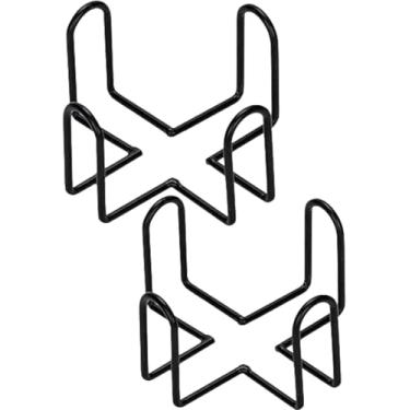 Imagem de 2 peças de suporte de porta-copos de ferro minimalista preto, prateleira de porta-copos de armazenamento de metal para porta-copos redondo e quadrado, estilo ferro forjado com quatro pinos