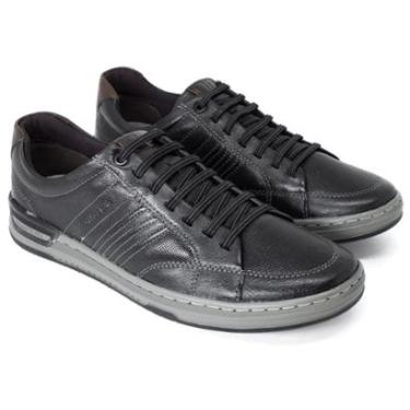 Imagem de Sapatênis Tênis Masculino Democrata Denim Shift Couro Legítimo Palmilha Macia Confortável 151119-Masculino