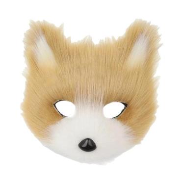 Imagem de Máscara De Raposa De Pelo Sintético Para Fantasia De Halloween, Cospla