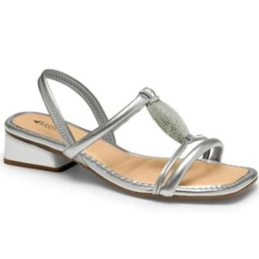 Imagem de Sandália Mississipi Salto Baixo MF252 Feminino Prata-Feminino