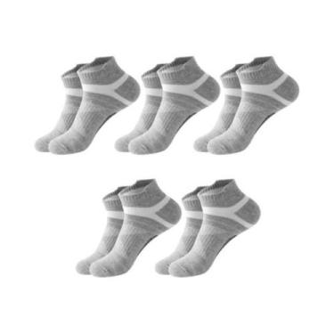 Imagem de Meias De Algodão Casuais Para Verão Masculinas, Respirável, 5 Pares, T