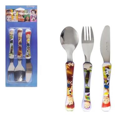 Imagem de Conjunto De Talheres Personagens Infantil Garfo Faca Colher Cor Toy St