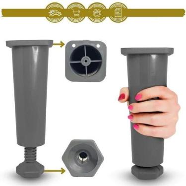 Imagem de Kit 4,6,8, 10 E 12 Pé Armário de Cozinha Branco Reforçado Pezinho Regu