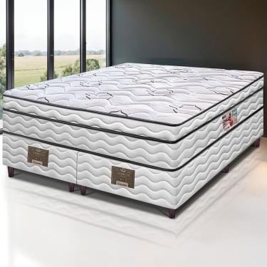Imagem de Cama Box Queen Size Cama Inbox Moderne 63x158x198 Cm Branco Com Cinza