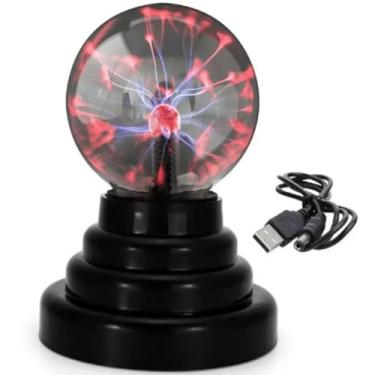 Imagem de Globo de Plasma Luminária de Raios Plasma Ball USB ou pilhas