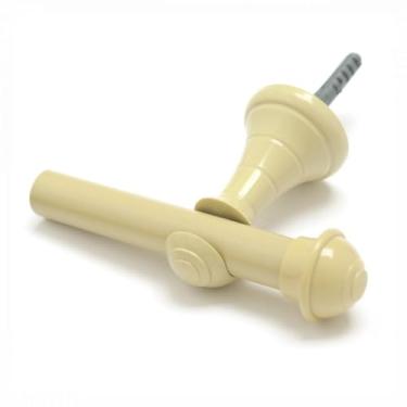 Imagem de Kit Varão Cortina 2,00 Metros 19mm Simples varão para cortina 2 metros，varao para 3 metros(MARFIM MADEIRA)