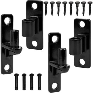 Imagem de 2 pares de dobradiças de portão resistentes, dobradiça de aço inoxidável 304 para montagem na parede com parafusos e parafusos para cerca de madeira, galpão, porta de celeiro, portão de jardim