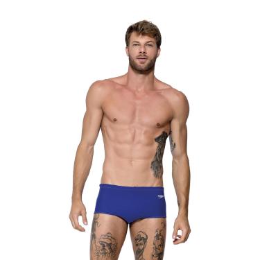 Imagem de Sunga Masculina Tradicional, Speedo, Acquaplus, Tecido Liso Resistente ao Cloro com Cadarço Interno, Tamanho Adulto, tamanho M - Azul Ativo