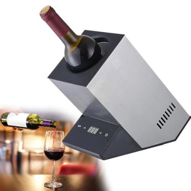 Imagem de Refrigerador de vinho elétrico portátil - Refrigerador de aço inoxidável de 750 ml para garrafas vermelhas, brancas e de água - Retenção de frio 24 horas para festas e presentes (D)