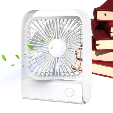 Imagem de Ventilador De Mesa | Ventoinha Pessoal Recarregável Com Quatro Velocidades e Base Dobrável,Ventilador Oscilante Recarregável De 90 Graus,Para Mesa Viagem Quarto Dormitório De Cabeceira Interior E