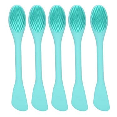 Imagem de SIWOTED Máscara Facial Escovas Silicone Escova de Limpeza Facial DIY Mix Máscara Vara 2 Cabeças SkinCare (Verde)