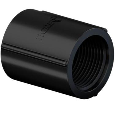 Imagem de Kit 5 Luva Roscável Para Eletrodutos Pesado PVC Preto Instalações Elét