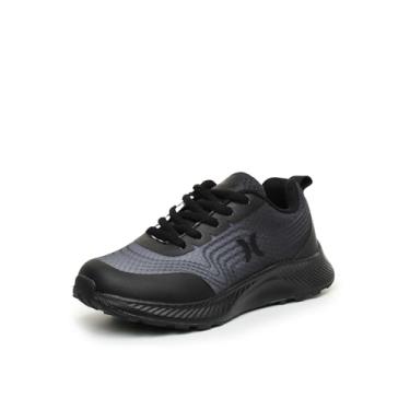 Imagem de Hurley Tênis infantil listrado – Tênis de corrida leve para meninos e meninas com cabedal respirável, palmilha acolchoada e sola de tração durável – Tênis esportivo diário para escola, esportes e