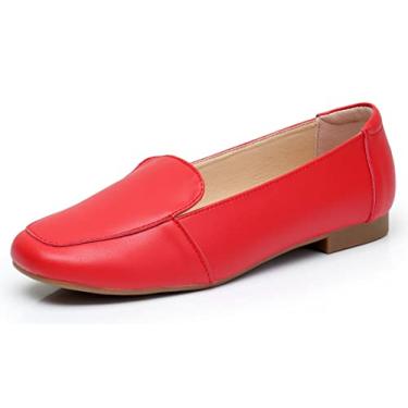 Imagem de VenusCelia Tênis feminino charmoso sem salto, Vermelho, 10.5 Wide