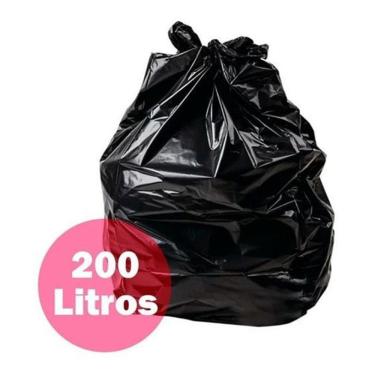 Imagem de Saco De Lixo Preto 200 Litros Reforçado - 100 Unidades