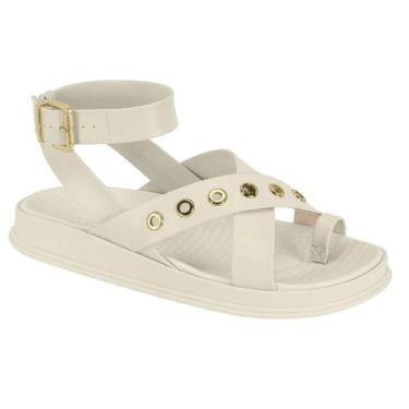 Imagem de Sandália Moleca Feminina Flatform Ilhoses Metalizada Conforto Original