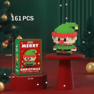 Imagem de Conjunto De Blocos De Construção Micro Mini, Quebra-Cabeça De Natal Pa