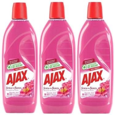 Imagem de Kit 3 Limpador Ajax Festa Das Flores Bouquet De Flores 1 Litro