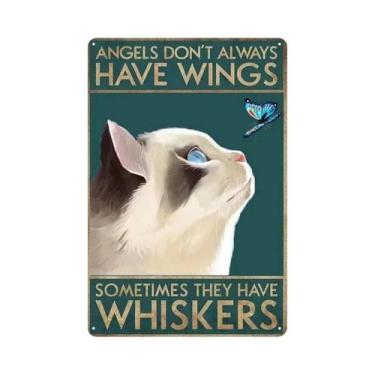 Imagem de Placa De Metal Vintage Com Gatos Para Parede - Decoração Normal É Abor