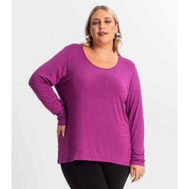 Imagem de Blusa Manga Longa Viscotorcion Secret Glam Vermelho, Plus G4, Vermelho