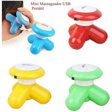 Imagem de Mini Massageador Massagem Portátil A Pilha Usb Com 3 Pontos Relaxante 