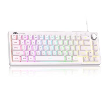 Imagem de MageGee Mini teclado 60% para jogos, teclado ultracompacto com retroiluminação RGB, TS68 ergonômico, à prova d'água, sensação mecânica, teclados de computador de escritório para PC, Mac, PS4, Xbox ONE