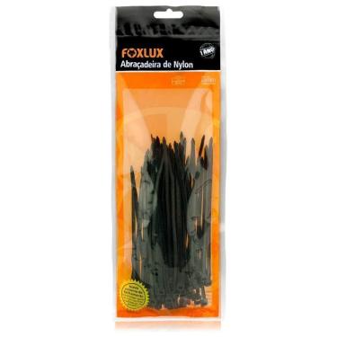 Imagem de Abraçadeira Em Nylon Cor Preta 370Mm X 7Mm  Foxlux - 50Und