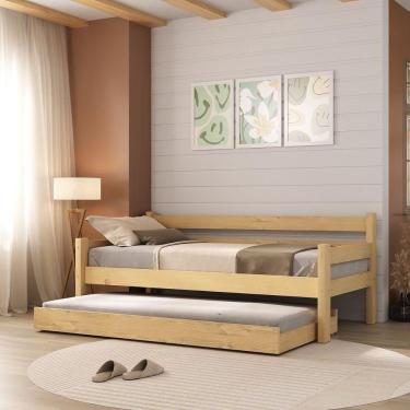 Imagem de Bicama Madeira Maciça Para Colchão 78/88 X 188cm Paris Multimóveis VCR4139 - Natural