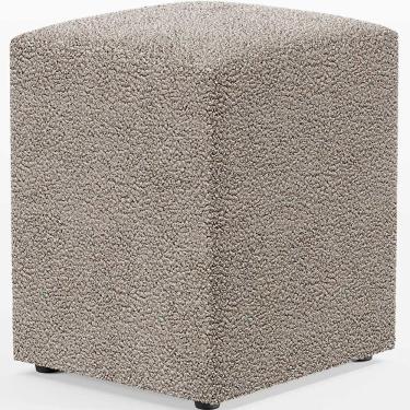 Imagem de Puff Quadrado Decorativo Sala De Estar L02 Bouclê Bege