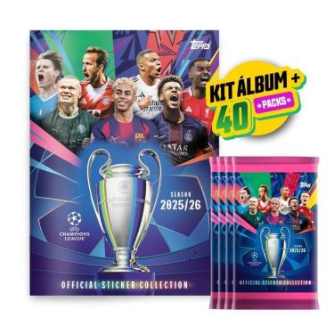 Imagem de Kit Livro Ilustrado Capa Brochura + 40 Envelope Sticker UEFA Champions League 2025/26-Unissex