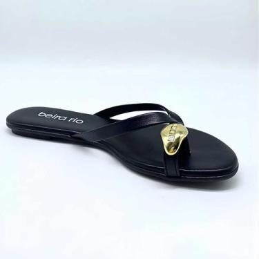 Imagem de Sandália Feminina Beira Rio Rasteirinha Casual Estilosa 8384.767, Pret