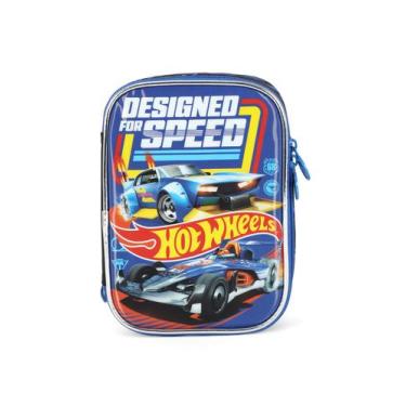 Imagem de Estojo Box Escolar Infantil Hot Wheels Luxcel EI42594HW Cor:Azul, Azul
