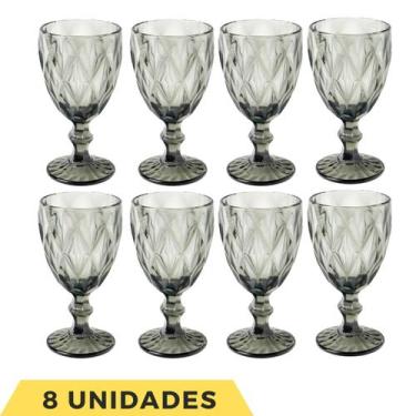 Imagem de 8 Taça Diamante Cinza Metalizado 340ML Bico de Jaca Eventos - PRATICAS