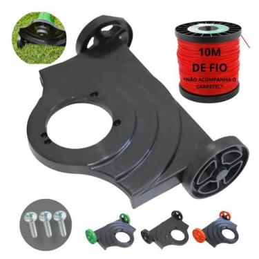 Imagem de Suporte com Rodas para Aparador de Grama Corte Leve Brinde Fio Nylon -