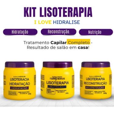 Imagem de Kit 3 Cronograma Capilar Lisoterapia Hidratação Nutrição Reconstrução 