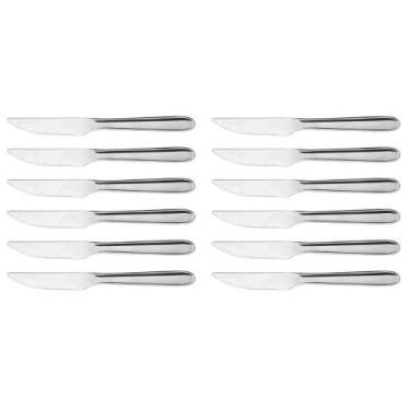 Imagem de Conjunto 12 Facas De Churrasco 20,5cm Turim Brinox Cozinha Talher Jant