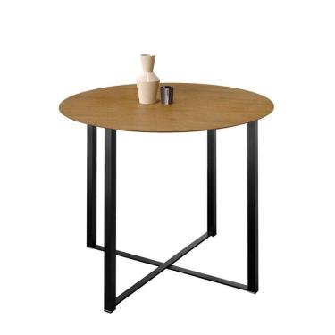 Imagem de Mesa de Jantar Renata 100 cm Tampo Rendondo Preto Ype - Artefamol