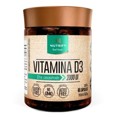 Imagem de Nutrify Vitamina D3 2.000 UI - 60 Cáps, 60 Cápsulas, Incolor