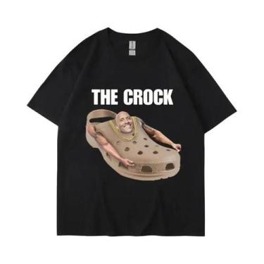 Imagem de Camiseta Oversized Engraçada Do Meme Do Crock Dwayne Johnson Para Mulh