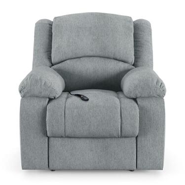 Imagem de Poltrona Do Papai Reclinável Sala De Cinema Barcelona Controle Elétrico Usb Linho Cinza