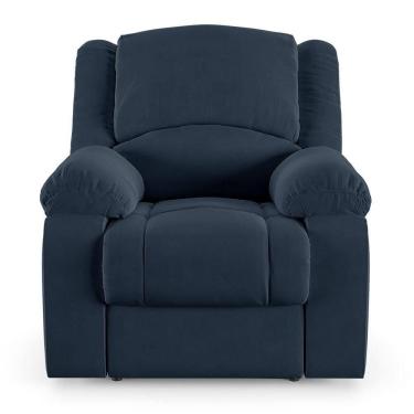 Imagem de Poltrona Do Papai Reclinável Sala De Cinema Barcelona Touch Massagem Usb Veludo Azul