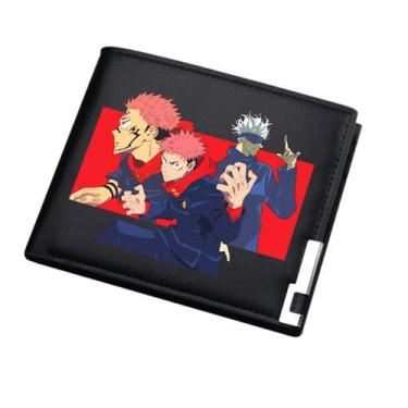 Imagem de Carteira, bolsa de moedas, couro, duas dobras, Jujutsus Kaisens Anime 