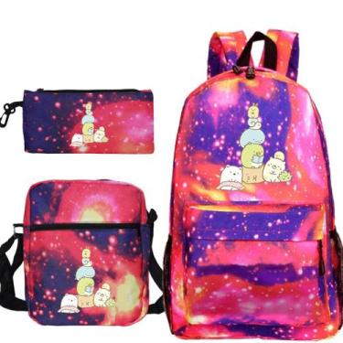 Imagem de Conjunto de mochilas com estampa Sumikkogurashi Anime School Kids - Yi